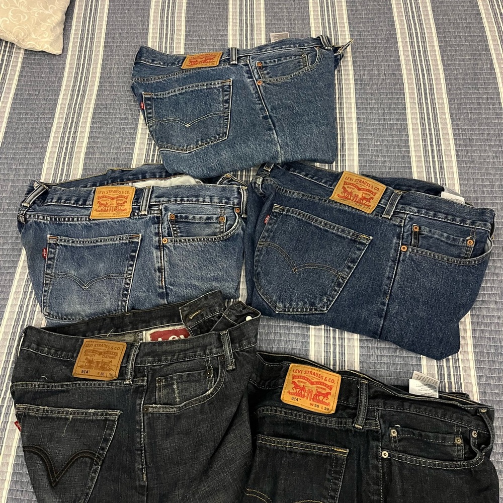 Levi's Dark Blue Denim Jeans with Tan Label